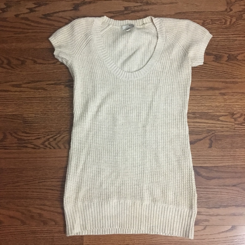 Joie waffle knit short sleeve long sweater